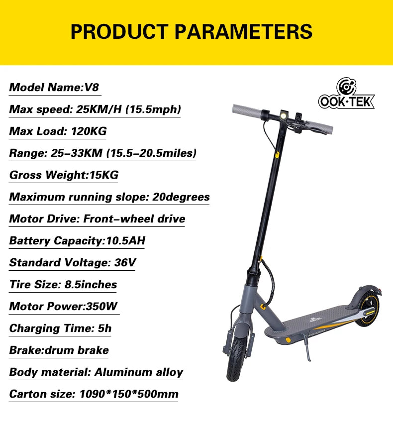 US EU Warehouse 350W Trotinette Electrique E Scooter LED Display Foldable Electric Scooter for Adult