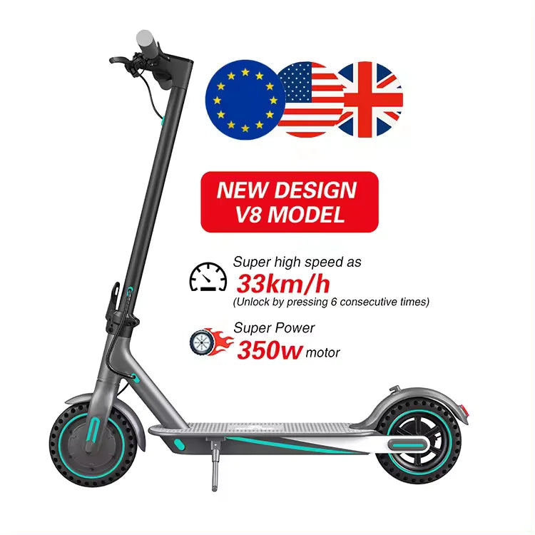 US EU Warehouse 350W Trotinette Electrique E Scooter LED Display Foldable Electric Scooter for Adult