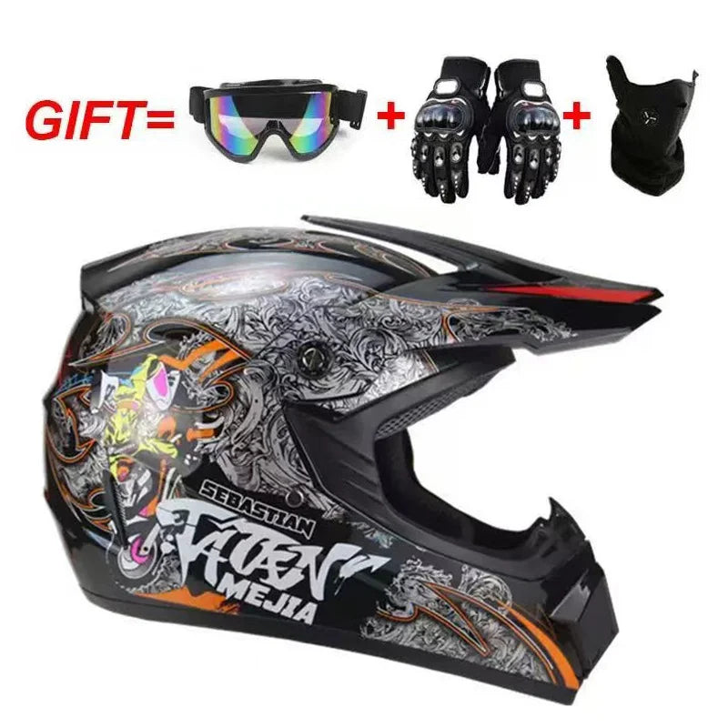 Casque de moto tout-terrain de sécurité, Casco, casque de descente de vélo de moto tout-terrain, casque tout-terrain ATV, moto pour enfants